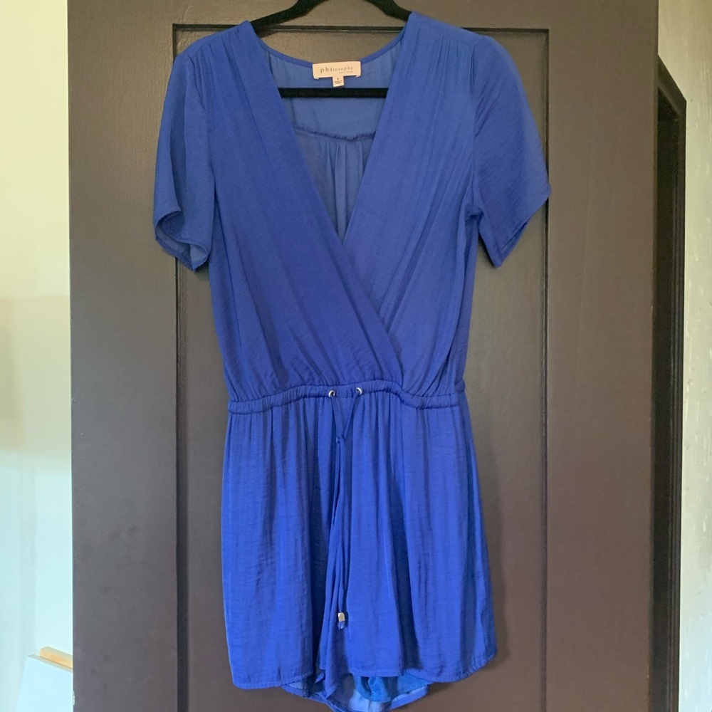 Philosophy Royal Blue Wrap Romper